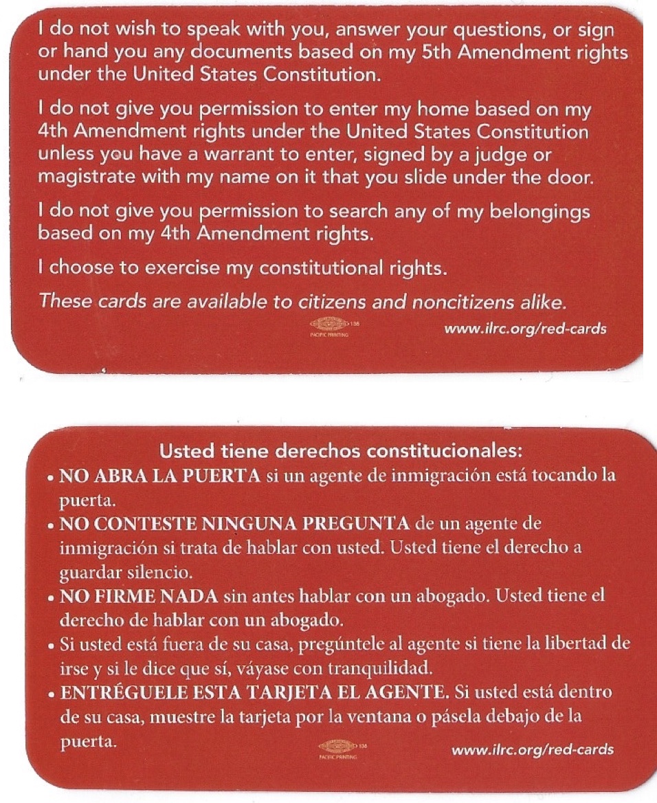 Constructional Rights Card Know Your Constitutional Rights – Baker West Neighborhood Association